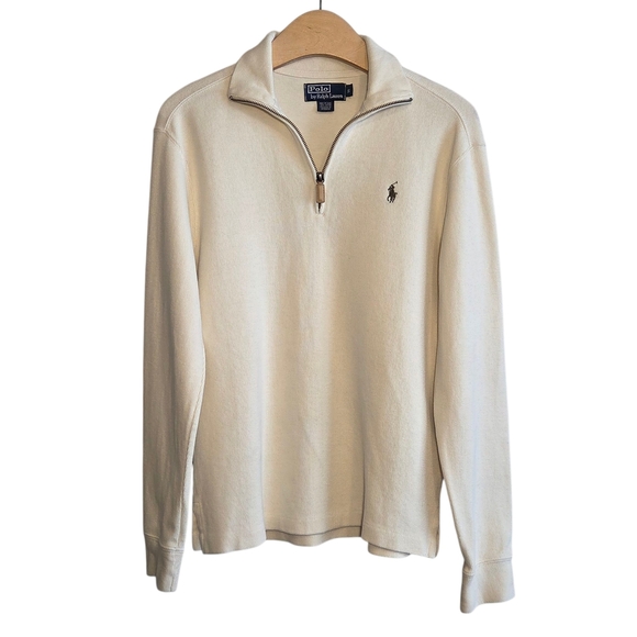 Polo Ralph Lauren Other - Polo Ralph Lauren Men's Quarter-Zip Cream Long Sleeve Sweater Preppy Classic